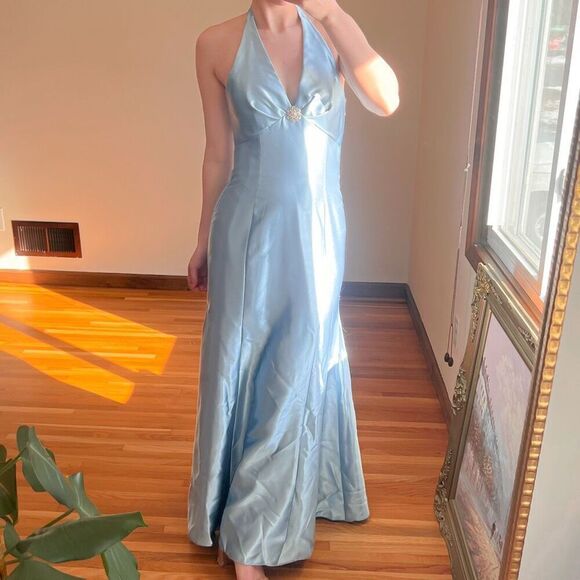 Vintage Jessica McClintock x Gunne Sax Satin Gown Size 5/6 - Picture 1 of 8